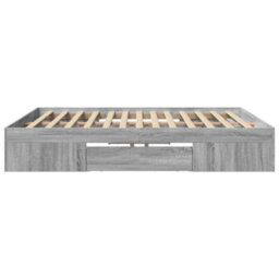 Berkfield Bed Frame Without Mattress Grey Sonoma 180X200 Cm Super King Engineered Wood - thumbnail 6