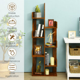 8 Tier Bookshelf Storage Display Floor Standing Bookcase Shelving Organizer Home - thumbnail 4