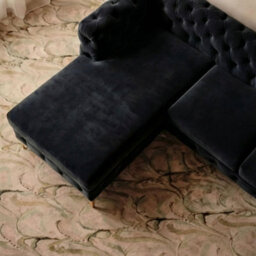 Monaco Chesterfield 3 Seater Chaise Sofa Black Velvet L Shaped Corner Chaise- Left Hand Deep Buttoned Upholstery Couch Lounge - thumbnail 2