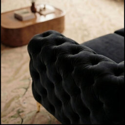 Monaco Chesterfield 3 Seater Chaise Sofa Black Velvet L Shaped Corner Chaise- Left Hand Deep Buttoned Upholstery Couch Lounge - thumbnail 4