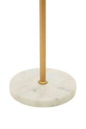 Orsina Gold Finish Metal Floor Lamp With White Marble Base, Metallic Floor Floor Lamp, Ideal For Reading Corners - thumbnail 4