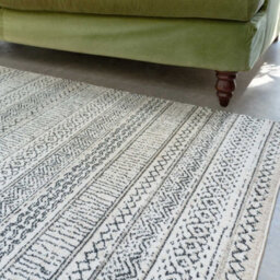 Loomed Grey Cream Moroccan Berber Aztec Tribal Living Area Rug 160X230Cm - thumbnail 3