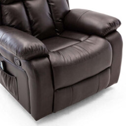 More4Homes Chester Manual Recliner Bonded Leather 1+3 Seater Sofa Set (Brown) - thumbnail 8