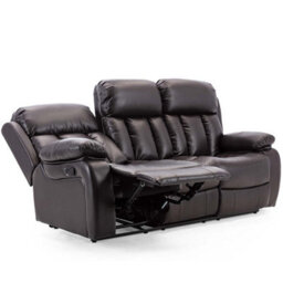 More4Homes Chester Manual Recliner Bonded Leather 1+3 Seater Sofa Set (Brown) - thumbnail 4