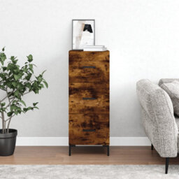 Berkfield Modern Sideboard Smoked Oak 34.5X34X90 Cm Engineered Wood - thumbnail 2