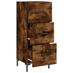 Berkfield Modern Sideboard Smoked Oak 34.5X34X90 Cm Engineered Wood - thumbnail 5