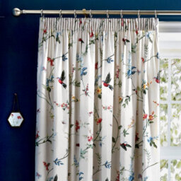 Dreams & Drapes Mansfield Floral Pair Of Grey Pencil Pleat Curtains - thumbnail 2