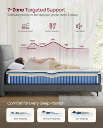 LEDREM Hybrid Spring And Foam Mattress, Medium Firm King Bed Mattress - thumbnail 5