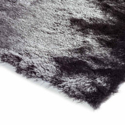 Grey Soft Shaggy Plain Handmade Modern Sparkle Dining Room Bedroom & Living Room Rug-140Cm X 200Cm - thumbnail 3