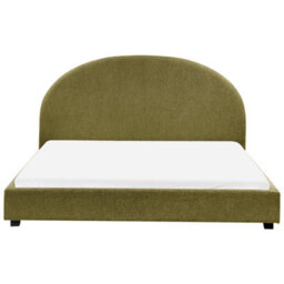 Beliani Bed Boucle Vaucluse 180 X 200 Cm (Eu Super King) Olive Green - thumbnail 4