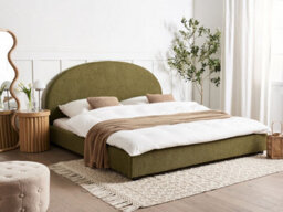 Beliani Bed Boucle Vaucluse 180 X 200 Cm (Eu Super King) Olive Green - thumbnail 2