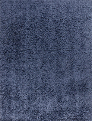 Livabliss Moda Shaggy-Solid Color Dark Blue Plush Soft Pile Living Bedroom Rug 160 X 213 Cm Easy Care, Non Shedding - image 1