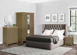 3 Door Mirror Wardrobe Olive Green Oak Birlea Highgate Farmhouse Shabby Chic - thumbnail 2