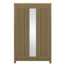 3 Door Mirror Wardrobe Olive Green Oak Birlea Highgate Farmhouse Shabby Chic - thumbnail 6