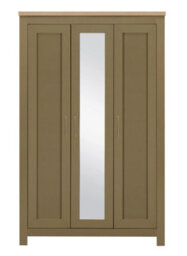 3 Door Mirror Wardrobe Olive Green Oak Birlea Highgate Farmhouse Shabby Chic - thumbnail 4