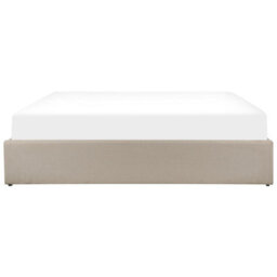 Beliani Ottoman Bed Without Headboard Fabric Dinan 180 X 200 Cm (Eu Super King) Light Brown - thumbnail 7
