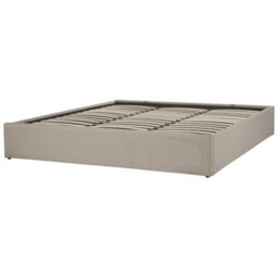 Beliani Ottoman Bed Without Headboard Fabric Dinan 180 X 200 Cm (Eu Super King) Light Brown - thumbnail 5