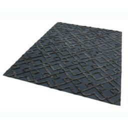 Black Handmade Luxurious Modern Wool Geometric Rug For Bedroom & Living Room-120Cm X 170Cm - thumbnail 4