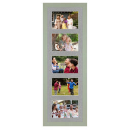 AK Frames 26X8 Green Modern Multi Photo Frame With Silver Mount - Holds 5 Apertures (5X) 6X4 Photos - thumbnail 1