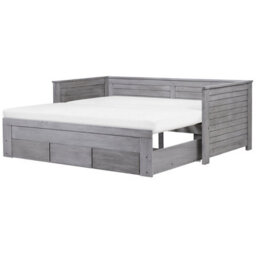 Beliani Bed With Storage Drawers Wood Cahors 90 X 200 Cm (Eu Single) Grey - thumbnail 1