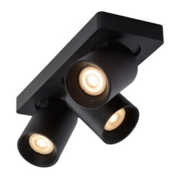 Lucide Nigel Modern Ceiling Spotlight - Led Dim To Warm - Gu10 - 3X5W 2200K/3000K - Black - thumbnail 6