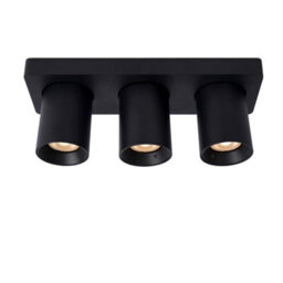 Lucide Nigel Modern Ceiling Spotlight - Led Dim To Warm - Gu10 - 3X5W 2200K/3000K - Black