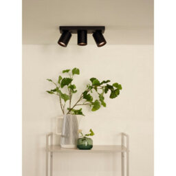 Lucide Nigel Modern Ceiling Spotlight - Led Dim To Warm - Gu10 - 3X5W 2200K/3000K - Black - thumbnail 4