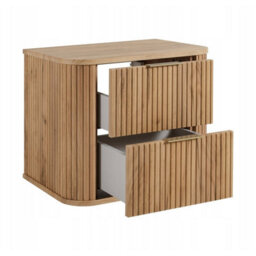 Heze Furniture Elegance Glamour Style 2 Drawer Bathroom Vanity Cabinet 60Cm - Gold Craft Oak - thumbnail 4