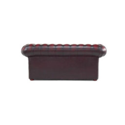 Chesterfield 2 Seater Sofa Settee Antique Oxblood Red Real Leather In Balmoral Style - thumbnail 9