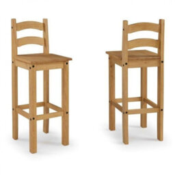 Mercers Furniture Corona Bistro Table And 2 Barstools Dining Set Kitchen Breakfast Table Solid Wood Mexican Pine Wooden - thumbnail 4