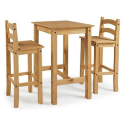 Mercers Furniture Corona Bistro Table And 2 Barstools Dining Set Kitchen Breakfast Table Solid Wood Mexican Pine Wooden