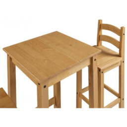 Mercers Furniture Corona Bistro Table And 2 Barstools Dining Set Kitchen Breakfast Table Solid Wood Mexican Pine Wooden - thumbnail 2