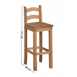Mercers Furniture Corona Bistro Table And 2 Barstools Dining Set Kitchen Breakfast Table Solid Wood Mexican Pine Wooden - thumbnail 6