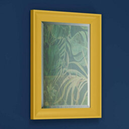 Ibathuk Revix Yellow Framed Mirror, Wall Hung Bevelled Mirror For Modern Bathroom Interiors, Bathroom Wall Mirror, 700 X 500mm - thumbnail 6