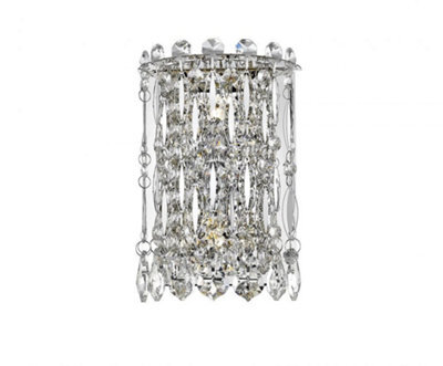 Luminosa Lighting Luminosa Alita 2 Light Wall Lamp Chrome Crystal