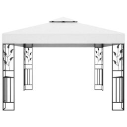 Berkfield Gazebo With Double Roof 3X4 M White - thumbnail 2