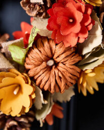Dibor Pumpkin Patch Wreath 30 Cm Preserved Autumn Door Wreath With Pinecones And Pumpkins. - thumbnail 3