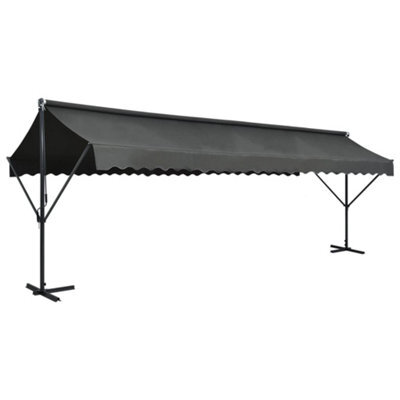 Walplus Free Standing Awning Garden Sun Shade Canopy Gazebo For Back Door, Porch, Patio 600X300 Cm Anthracite - image 1