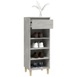 Berkfield Compact Shoe Cabinet Concrete Grey 40X36X105 Cm Engineered Wood - thumbnail 7
