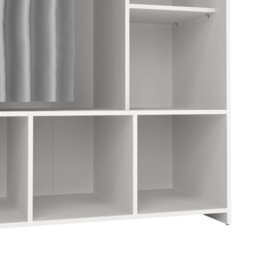 Furniture To Go Uppsala Open Mobile Wardrobe Unit In White With A Grey Textile Curtain - thumbnail 7
