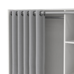Furniture To Go Uppsala Open Mobile Wardrobe Unit In White With A Grey Textile Curtain - thumbnail 6