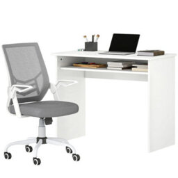 Home Office Desk & Ergonomic Mesh Chair Set With Shelf Lumbar Support - thumbnail 1