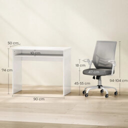 Home Office Desk & Ergonomic Mesh Chair Set With Shelf Lumbar Support - thumbnail 2
