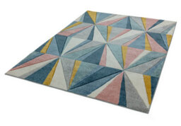 Multi Easy To Clean Geometric Rug For Living Room-120Cm X 170Cm - thumbnail 3