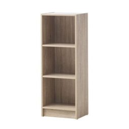 Timber Art Design 3 Tier Medium Narrow Bookcase Shelving Unit Living Room Office Bedroom Sonoma Oak - thumbnail 2