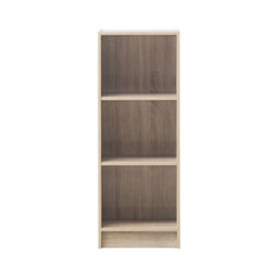 Timber Art Design 3 Tier Medium Narrow Bookcase Shelving Unit Living Room Office Bedroom Sonoma Oak - thumbnail 1
