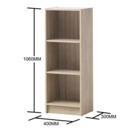 Timber Art Design 3 Tier Medium Narrow Bookcase Shelving Unit Living Room Office Bedroom Sonoma Oak - thumbnail 5