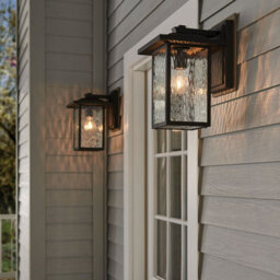 Luminosa Lighting Elstead Kichler Cappanna Medium Outdoor Wall Lantern Traditional Textured Black Ip44 1X E27 - thumbnail 5
