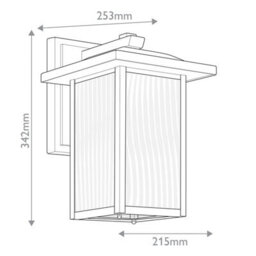 Luminosa Lighting Elstead Kichler Cappanna Medium Outdoor Wall Lantern Traditional Textured Black Ip44 1X E27 - thumbnail 3