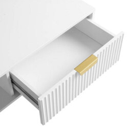 Kosy Koala Modern White Coffee Table With Storage, Gold Metal Legs And Handles, Stylish Centre Table For Living Room And Lounge - thumbnail 2